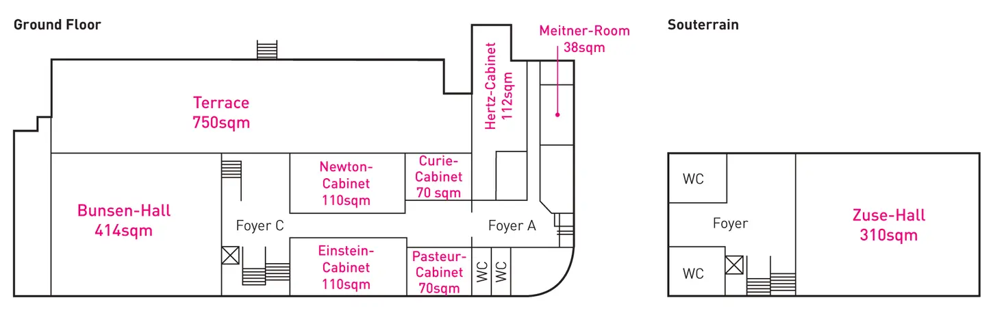 Floor plan event locations Rudower Chaussee 17
